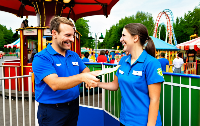레저산업 실무에서 리더십 발휘하기 - Team Celebration**

"A group of diverse Freizeitpark employees, fully clothed in professional attire...